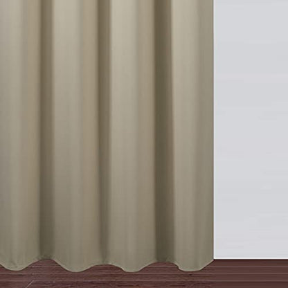 Blackout Curtains 52 x 72 inch/Beige Curtains Set of 2 Panels/Thermal Insulated Room Darkening Bedroom Curtains - color: Beige, size: 52"W x 72"L (Pack of 2)