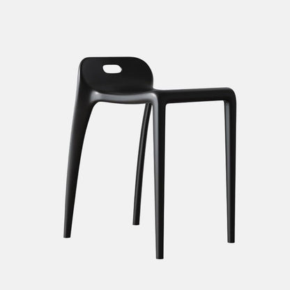 Plastic Stools - Nesting Stool -Stackable Modern Dining Chair 46cm Seat Height,Open Back,Save Space,Nordic Style（Set of 1）(Black) - color: Black