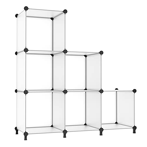 AWTATOS Closet Organizer, 6 Cube Storage Organizer, Closet Storage Shelves | DIY Stackable Closet Storage Cubes Shelf Bookshelf, Plastic Clothes Organizer Shelving for Bedroom, Home, Translucent - color: Translucent