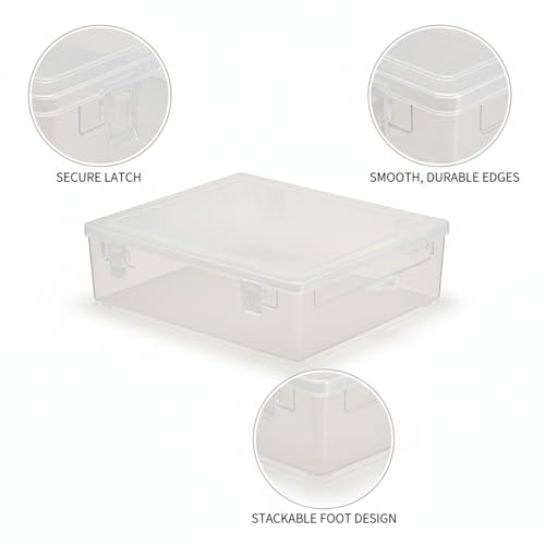 Stackable Clear Plastic Storage Bins with Lids, Transparent PP Organizer Boxes for Drawers, Shelves, and Desktops - size: 10.2 x 6.81 x 2.44 in