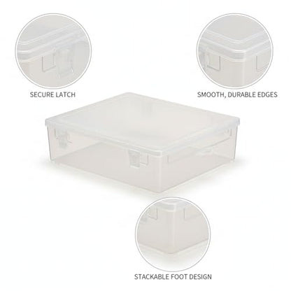 Stackable Clear Plastic Storage Bins with Lids, Transparent PP Organizer Boxes for Drawers, Shelves, and Desktops - size: 10.2 x 6.81 x 2.44 in