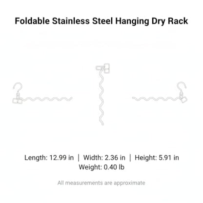 Compact Foldable Profile Stainless Steel Hanging Dry Rack, 5-Slot Travel Laundry Organizer for Apartments and Small Spaces
