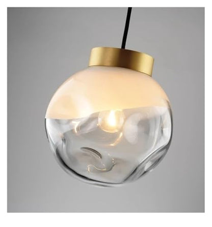 Chandelier, Small Pendant Light Nordic Designer Restaurant bar Dining Room All Copper Glass Bedroom headboard(3 Changeable,D30cm) - size: D30cm, style: 3 changeable
