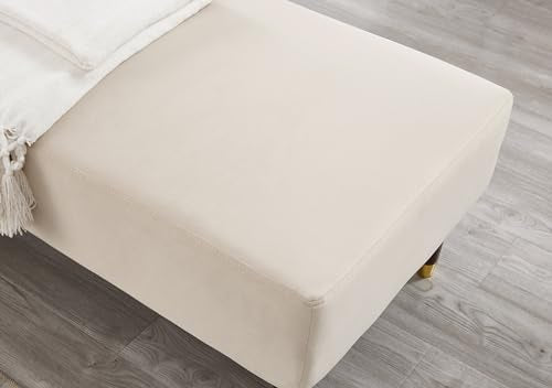 Bellemave Chaise Lounge Indoor, Velvet Upholstered Lounge Chair with Pillow, Solid Wood Legs Modern Chaise Lounge Chair for Living Room Bedroom Office (Beige) - color: Beige