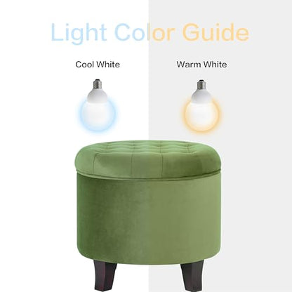 HomePop 19" Velvet Button Tufted Round Storage Ottoman - Green - color: Green