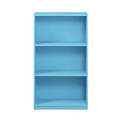 Furinno BASIC Book Shelf, 3-Tier Modern Bookshelf, Bookcase with Open Shelves, 9.3 x 21.8 x 39.5, for Living Room, Bedroom, Home Office, Light Blue - color: Light Blue, size: 3-Tier