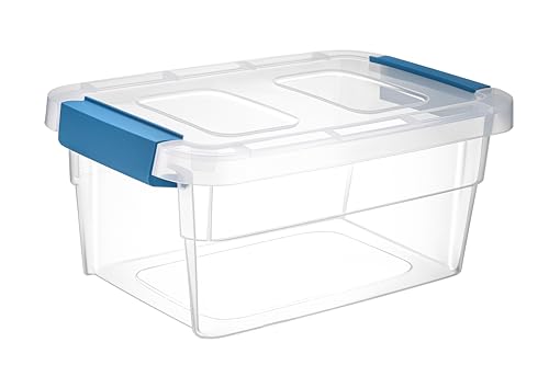 Tribello Clear Plastic Storage Bins with Lids Stackable Storage Bins (15 Quart)