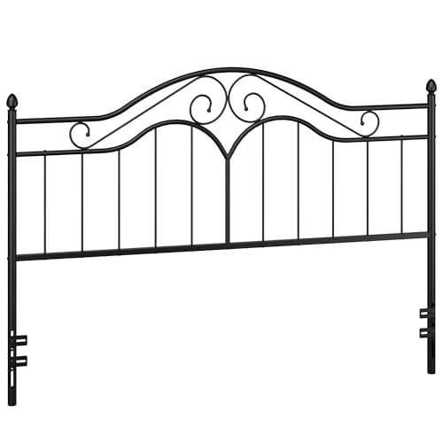 Headboard for King Size Bed Frame Vintage Platform Bed Metal Headboard Only | Height Adjustable,Sturdy and Stable,Easy Assembly,Black - color: Black, size: King