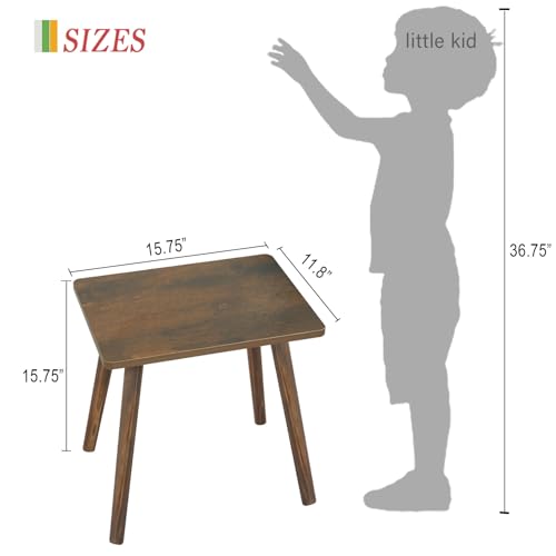 AWASEN Side Table, Small Wood End Table Living Room, Mini Bed Side Table Modern Accent Nightstand with Solid Wood for Bedroom Office Small Spaces, Rustic Brown - color: Dark Rustic Brown