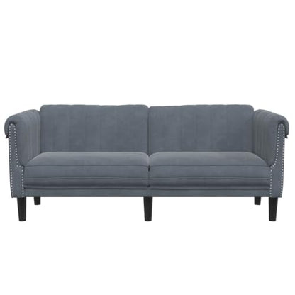 2-Seater Sofa Dark Gray Velvet Couch for Living Room Modern Upholstered Small Furniture with Thick Padding - color: Dark Gray/2-seater, size: 71.7" x 30.3" x 29.1" (W x D x H)