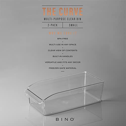 BINO | Plastic Storage Bins, Small | THE CURVE COLLECTION | Multi-Use Organizer Bins | Storage Containers Kitchen, Pantry and Home Organization | Fridge Organizers | Pantry Organization - size: Small