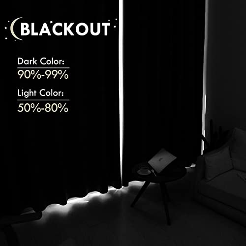 DWCN Blackout Curtains for Bedroom Living Room 42 x 63 Inch Long Black | 2 Panels Set, Room Darkening, Thermal Insulated, Light Blocking, Rod Pocket Drapes, Noise Reducing Window Treatments - color: Black, size: 42"W x 63"L (Pack of 2)