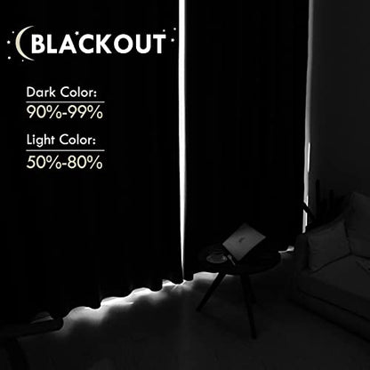 DWCN Blackout Curtains for Bedroom Living Room 42 x 63 Inch Long Black | 2 Panels Set, Room Darkening, Thermal Insulated, Light Blocking, Rod Pocket Drapes, Noise Reducing Window Treatments - color: Black, size: 42"W x 63"L (Pack of 2)