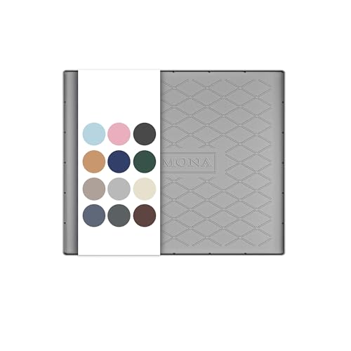 URMONA 25" x 19" Waterproof Silicone Mat in Multiple Sizes & Colors, Under Sink Mat for Kitchen & Bathroom, Pet Food Pad for Dogs & Cats, Kitchen Cabinet Liner, Multi-Purpose for Storage(Light Grey) - color: Light Grey, size: 19"W x 25"L