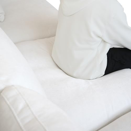 Cloud Couch Modular Sectional Sofa,82.68" L Shaped Couch,Down Filled Convertible Wide Seater, 2 Seater+Ottoman for Living Room Set,Covers Washable&Replaceable,White - color: White, size: 2 Seat &Ottoman