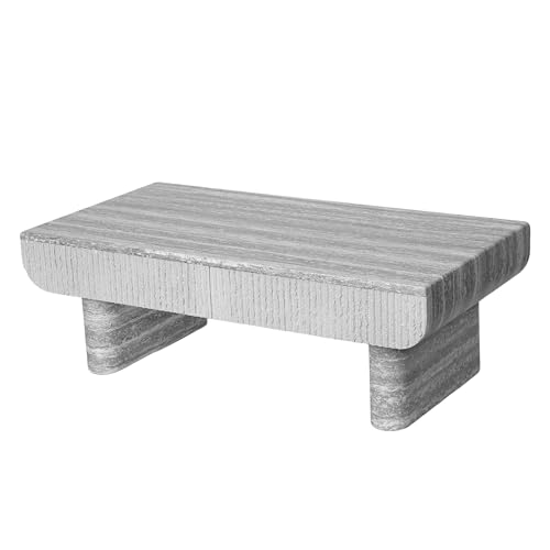 46.85" Coffee Table with Faux Marble Tabletop & Fluted Drawer for Living Room, Modern Rectangular MDF Wooden Centre Table Tea Table for Apartment, Grey - color: 46.85" Coffee Table With Faux Marble Tabletop,grey