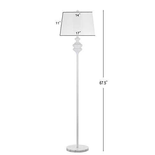 SAFAVIEH Lighting Collection Torc Modern Contemporary Farmhouse White 68-inch Living Room Bedroom Home Office Standing Floor Lamp (LED Bulb Included)