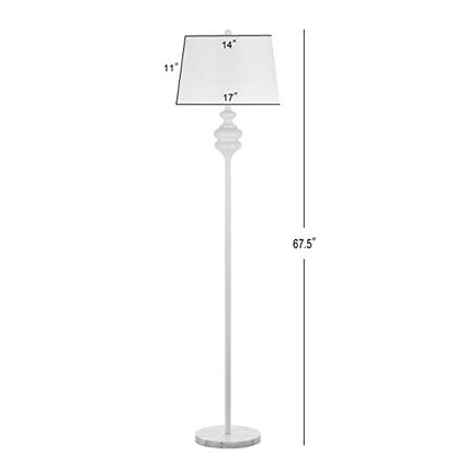SAFAVIEH Lighting Collection Torc Modern Contemporary Farmhouse White 68-inch Living Room Bedroom Home Office Standing Floor Lamp (LED Bulb Included)