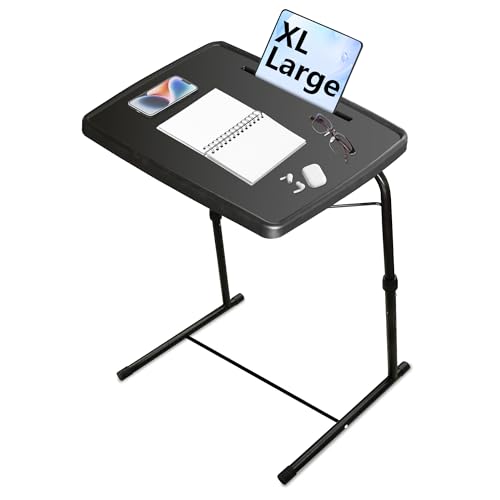 Bblife XL Adjustable Folding TV Tray Table, Larger TV Dinner HDPE Plastic Tray, for Laptop, Eating, Drawing, Snacks, etc, Black-Pro - size: XL-Pro