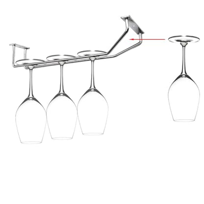 10.8 Inch Wine Glass Rack, Under Cabinet Wine Glass Holder, Wine Glass Hangers Under Shelf, Chrome Finish Stemware Rack, Hanging Stemware Holder for Cabinet Kitchen Bar, Set of 2 - color: Silver Chrome, size: 10.8 Inch 2 Pack