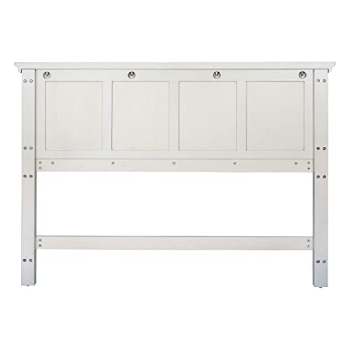 OSP Home Furnishings Farmhouse Basics Queen Headboard Only, Rustic White Finish - size: Queen