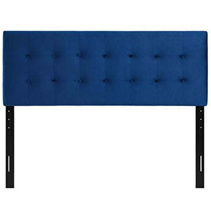 Modway Emily Full Biscuit Tufted Performance Velvet Headboard, Navy - color: Navy, size: Full
