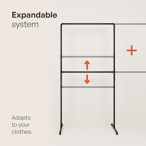 pamo Kids Clothes Rack Black – 38" W x 49" H, 130 lbs Load Capacity | Free Standing Clothing Rack for Children's Room Powder Coated Closet Organizer, Heavy Duty, Scratch-Resistant, Easy Assembly - size: 1 Low