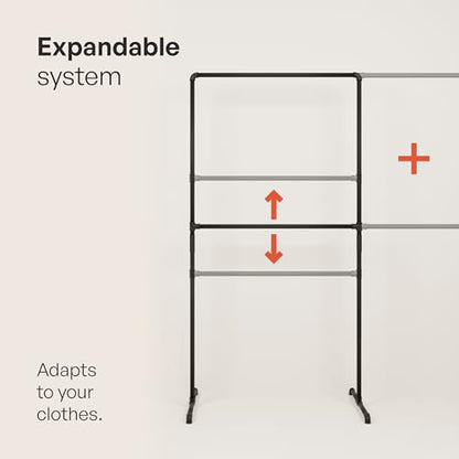 pamo Kids Clothes Rack Black – 38" W x 49" H, 130 lbs Load Capacity | Free Standing Clothing Rack for Children's Room Powder Coated Closet Organizer, Heavy Duty, Scratch-Resistant, Easy Assembly - size: 1 Low