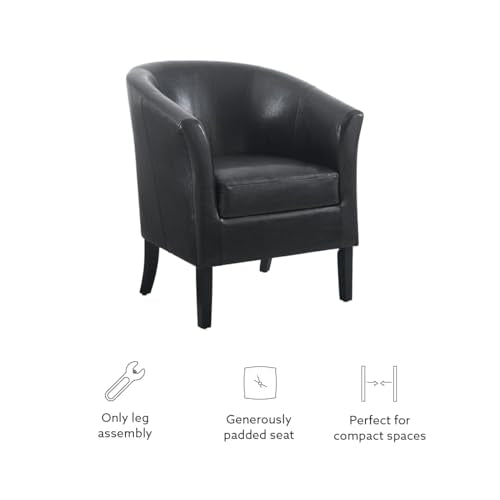 Linon Home Dcor Linon Home Decor Simon Club Chair, 33" x 28.25" x 25.5", Black