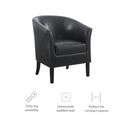 Linon Home Dcor Linon Home Decor Simon Club Chair, 33" x 28.25" x 25.5", Black