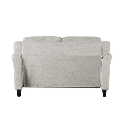 Studio Living Harrington 57.9" Loveseat, Transitional Modern, Pocket Coil Comfort, Easy Assembly, Woven Fabric, Beige - color: Beige, size: Loveseat