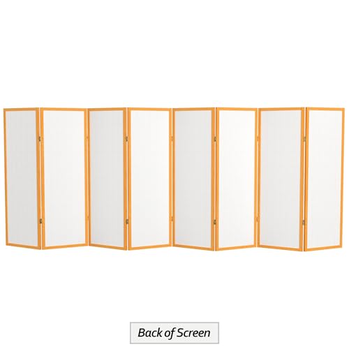Red Lantern 4 ft. Short Window Pane Shoji Screen - Honey - 8 Panels - color: Honey, size: 8 Panels