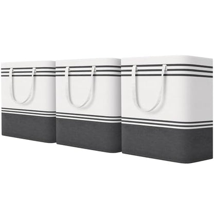 TranquilRelax 3-Pack Laundry Basket, Laundry Hamper, Grey-100L | Freestanding＆Water-Resistant Laundry Hamper, Collapsible Tall Clothes Hamper with Carry Handles for Clothes, Laundry Basket - color: Grey, size: 100L