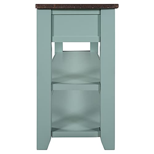 Modern Console Table, Wood Sofa Table with 3 Drawers and 2 Shelves, Sideboard Buffet Table for Entryway/Living Room/Bedroom/Hallway (Green) - color: Green