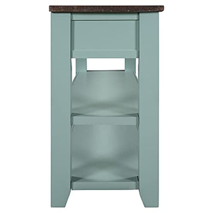 Modern Console Table, Wood Sofa Table with 3 Drawers and 2 Shelves, Sideboard Buffet Table for Entryway/Living Room/Bedroom/Hallway (Green) - color: Green