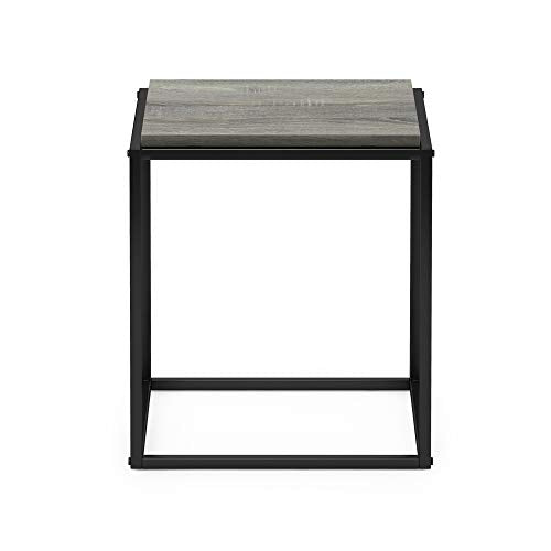 Furinno Moretti Cube Modern Stackable End Table Shelf, French Oak Grey - color: French Oak Grey, size: Stackable Cube