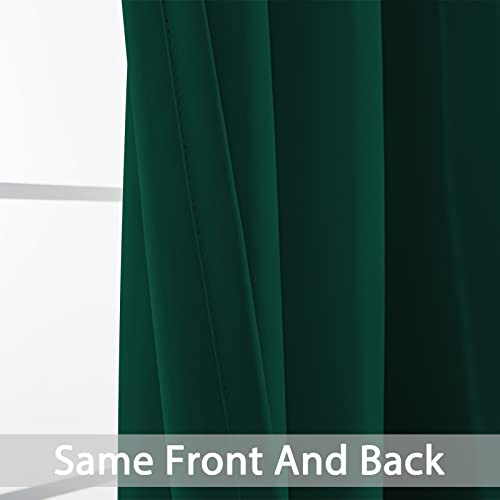 Yakamok Blackout Curtains 38x54 inch Dark Green Thermal Drapes-Bedroom | 2 panels,room darkening,thermal insulated,noise reducing,privacy protection,grommet window treatment,living room study dining - color: Dark Green, size: 38"W x 54"L (Pack of 2)