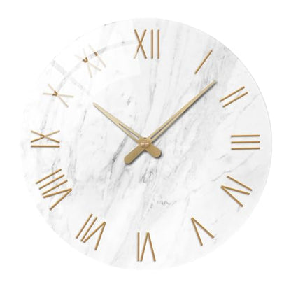 Large Marble Wall Clocks Battery Operated 20 Inch | Modern Analog Glass Wall Clocks for Living Room Office Dinning Room Silent Non Ticking Wall Clock - color: White, size: 20 Inch