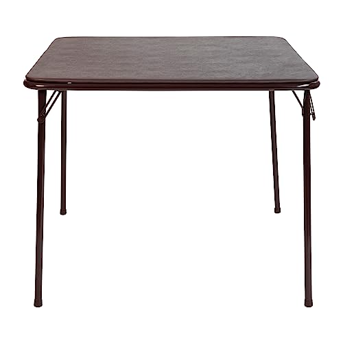 EMMA + OLIVER Brown 33.5" Square Folding Table | Lightweight, Easy Storage, Event Table - color: Brown