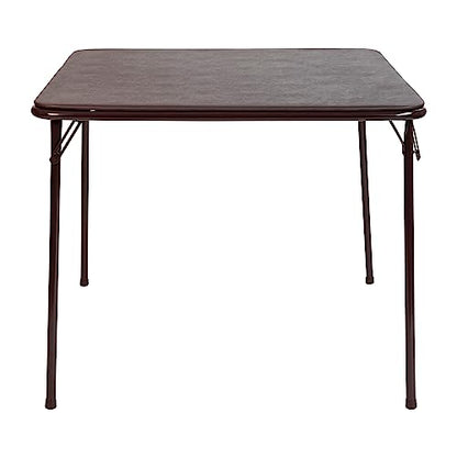 EMMA + OLIVER Brown 33.5" Square Folding Table | Lightweight, Easy Storage, Event Table - color: Brown