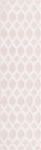 Rugs.com - Sabrina Soto Casa Rug – 8 Ft Runner Pink Modern High-Low Textured Runner for Hallways and Entryways - color: Pink, size: 2'3" x 8' (Runner)