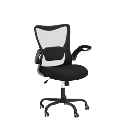 Office Chair, Ergonomic Desk Chair with Adjustable Lumbar Support and Flip up Armrest, Breathable Mesh Computer Chair for Home Office, Black - color: Black