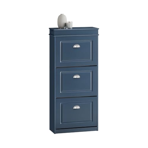 Haotian Shoe Cabinet with 3 Flip Drawers | Freestanding Shoe Rack for Entryway, Shoe Organizer with Hidden Drawer, Navy Blue, FSR94-B - color: Navy, size: 3 Drawers:20.8x9.4x46"