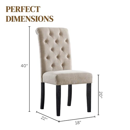 Anwick Beige Modern Accent Chair Set of 2, Mid Century Upholstered Living Room Chair with Wood Legs, Comfy Small Accent Chair with Back for Small Spaces, Office, Bedroom, Reading Spaces (Beige) - color: Beige
