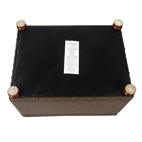 Storage Ottoman Linen Tufted Bench, Rectangular Footrest Footstool Coffee Table Seat for Living Room Bedroom, Coffee - color: Linen, Coffee