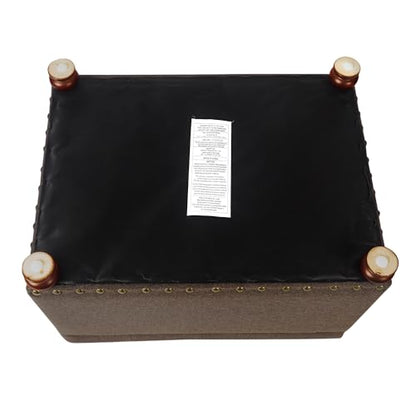 Storage Ottoman Linen Tufted Bench, Rectangular Footrest Footstool Coffee Table Seat for Living Room Bedroom, Coffee - color: Linen, Coffee