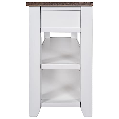Modern Console Table, Wood Sofa Table with 3 Drawers and 2 Shelves, Sideboard Buffet Table for Entryway/Living Room/Bedroom/Hallway (White) - color: White