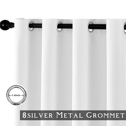 ChrisDowa White Blackout Curtains 45 Inches Long 2 Panels for Bedroom | Room Darkening,Light Blocking,Thermal Insulated,Faux Linen,Farmhouse,Grommet,Window Treatment,Drapes,Living Room,52x45 - color: White, size: 52"W x 45"L (Pack of 2)