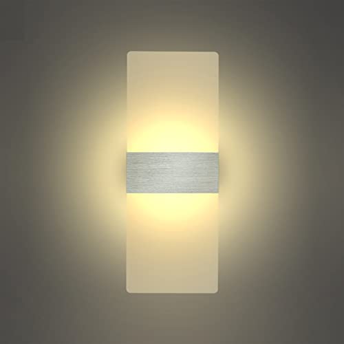 KICAAO Modern Wall Sconce 2Pack Plug in 10W Warm White 2700K | Acrylic Wall Lights With 6FT/180cm Plug in Cord and On/Off Switch on The Cord - color: Warm White 2700K 2Pack