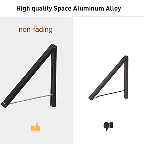 Laundry Room Wall Mounted Drying Rack Clothes Hanger Folding Wall Coat Racks Aluminum Home Storage Organiser Space Savers Black - color: Black 2